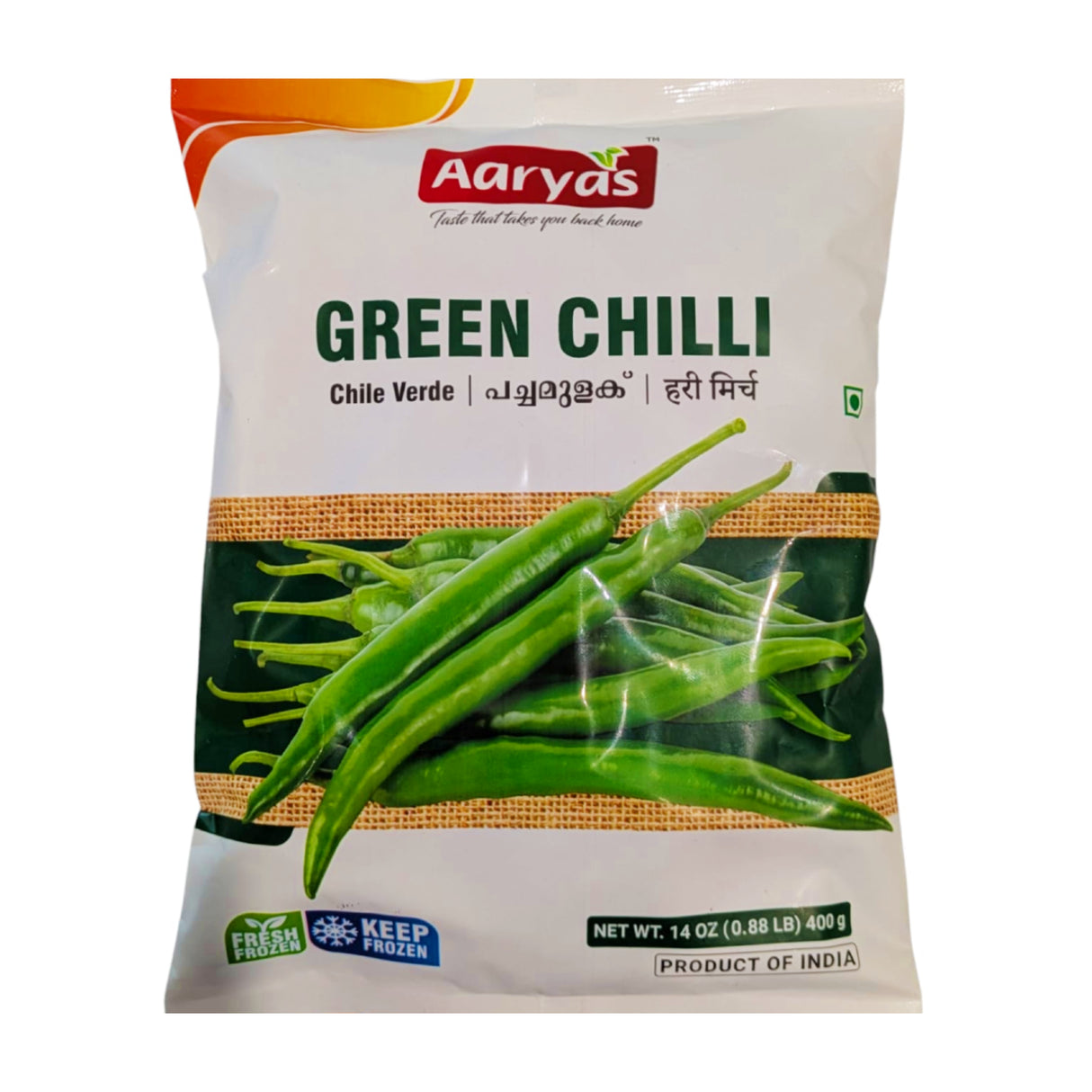 Aaryas Frozen Green Chilli 400g Online at BigTrolley groceries