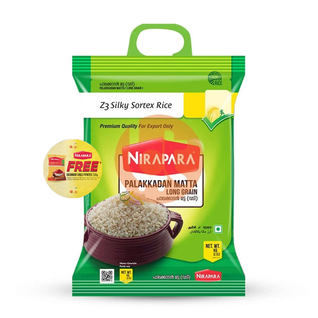 Nirapara Palakkadan Matta Rice 10Kg, 200g Kashmiri Chilli Free