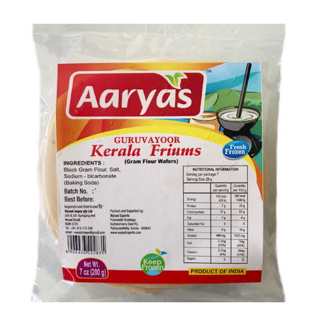 Aaryas Guruvayoor Pappadam (Frozen) 200g