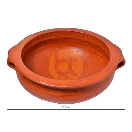 BigTrolley Cooking Clay Pot (Red) With Handle 10" - Cooking Clay Pot by BigTrolley - Cooking Pots